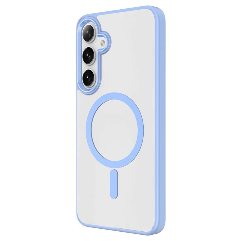 Bal-z Galaxy S24 Plus Kılıf M-safe Şarj Özellikli  Krom M-safe Silikon Kapak