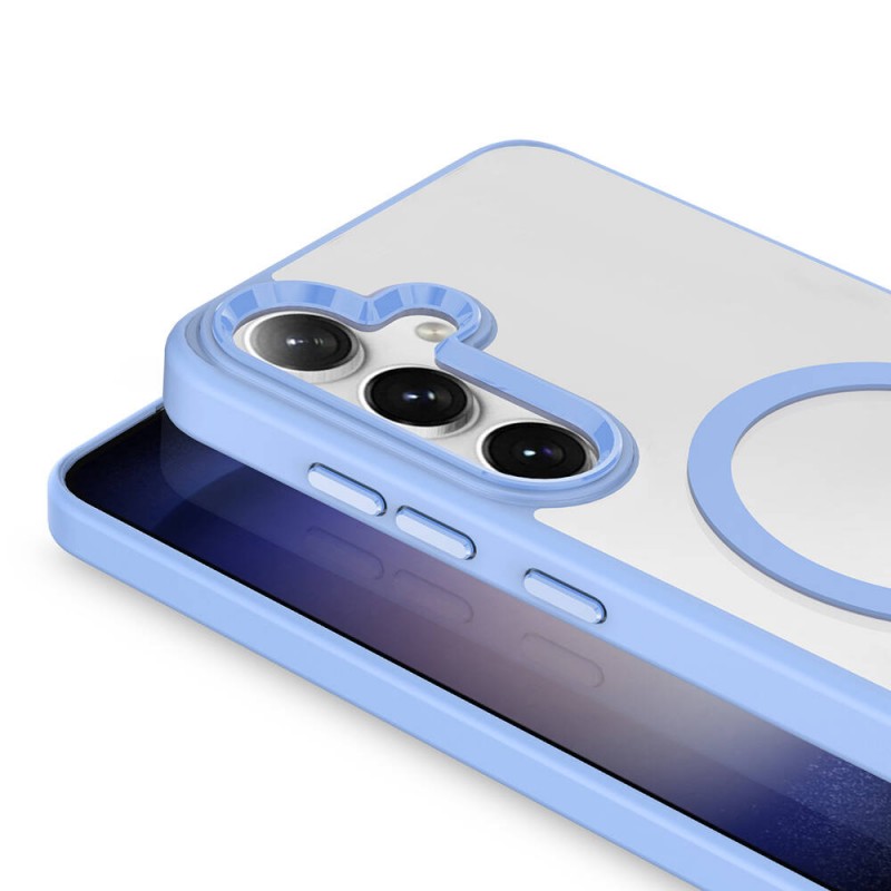 Bal-z Galaxy S24 Plus Kılıf M-safe Şarj Özellikli  Krom M-safe Silikon Kapak