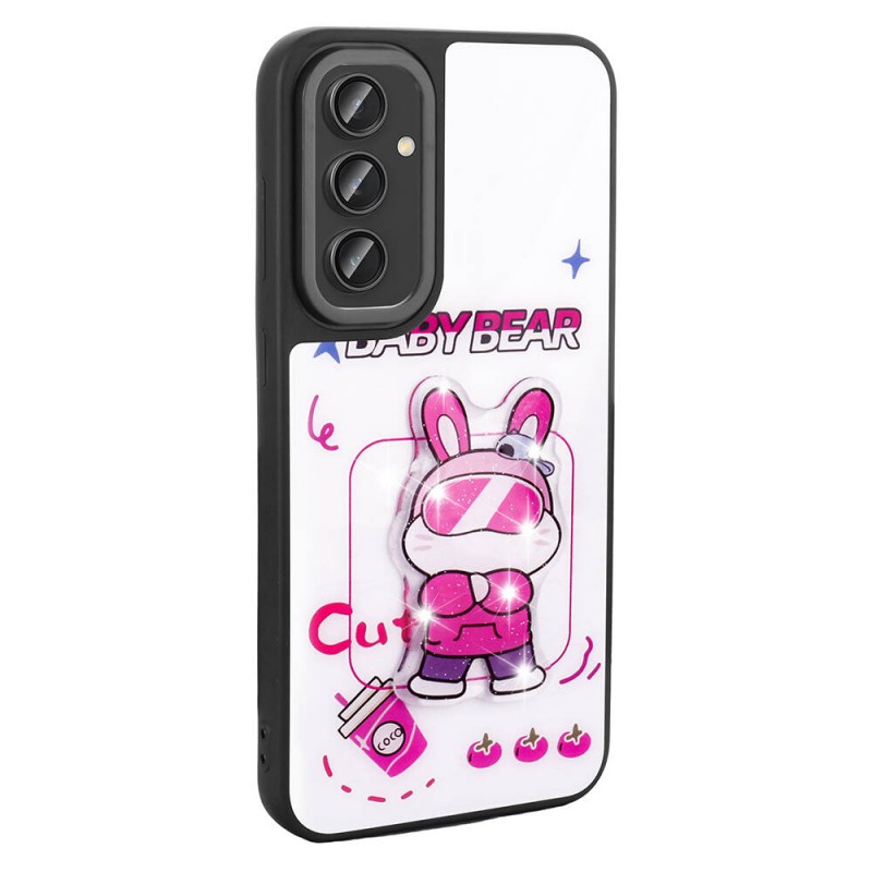 Bal-z Galaxy S24 Plus Kılıf Parlayan Kabartmalı İkonik Figürlü  Amas Silikon Kapak