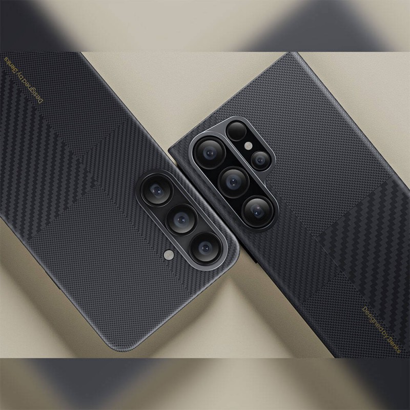 Bal-z Galaxy S24 Plus M-safe Şarj Özellikli Karbon Fiber Benks Montage ArmorAir Kevlar Kapak