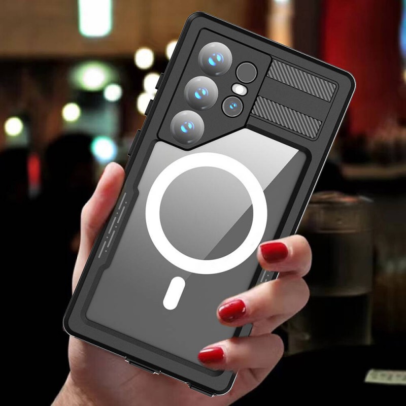 Bal-z Galaxy S24 Ultra Kılıf M-safe Şarj Özellikli 1-1 Su Geçirmez Kılıf