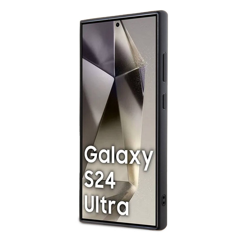 Bal-z Galaxy S24 Ultra Kılıf Guess Orjinal Lisanslı Taşlı Arka Yüzey Üçgen Logolu Kapak