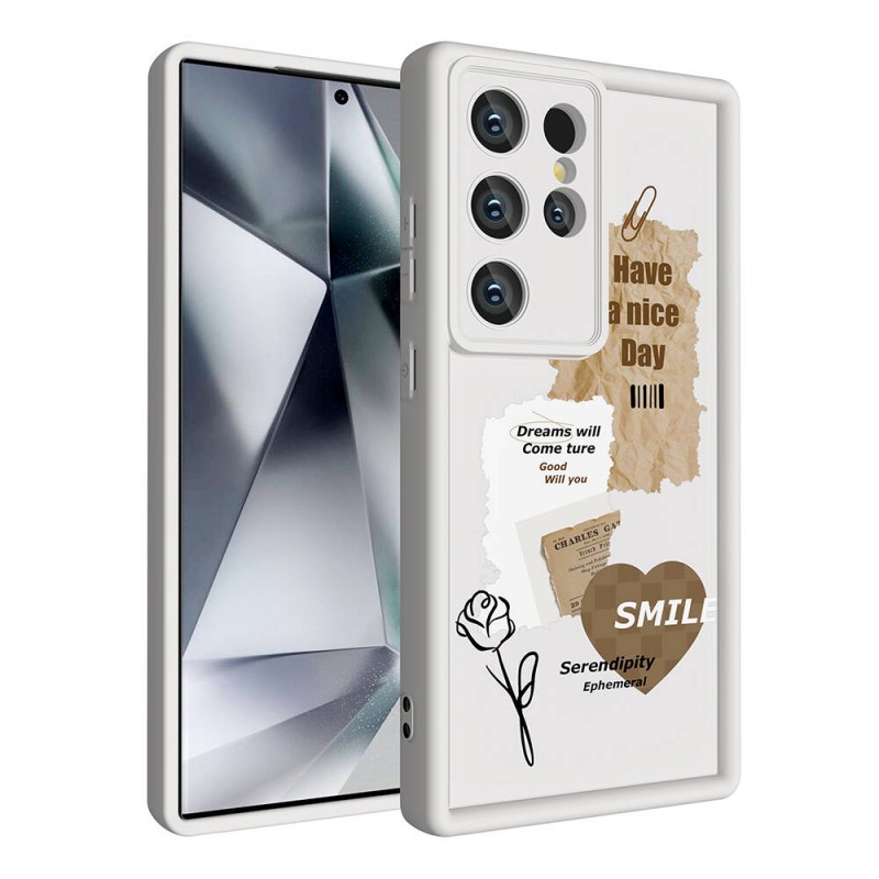 Bal-z Galaxy S24 Ultra Kılıf Kamera Korumalı Baskılı Arka Yüzey  Klas Kapak