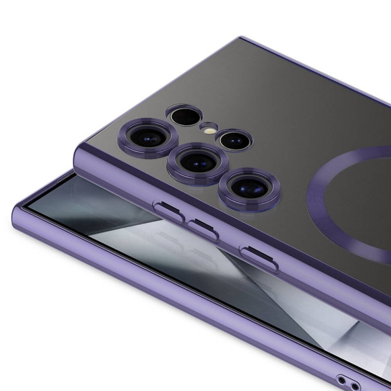 Bal-z Galaxy S24 Ultra Kılıf Kamera Korumalı M-safe Wireless Şarj Özellikli  Demre Kapak