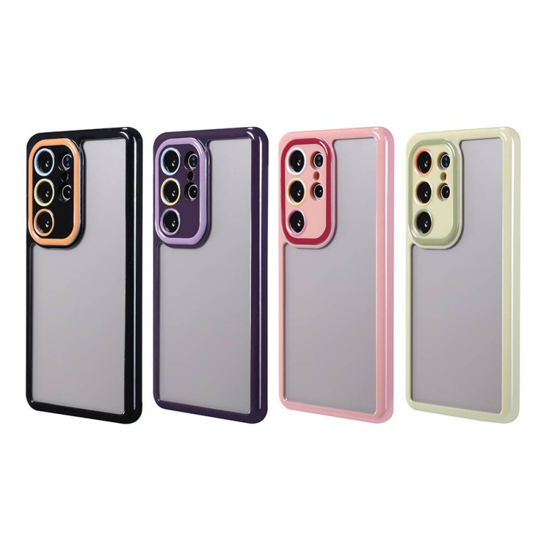 Bal-z Galaxy S24 Ultra Kılıf Kamera Korumalı Renkli Kenar ve Çerçeve Tasarımlı  Vitamin Kapak