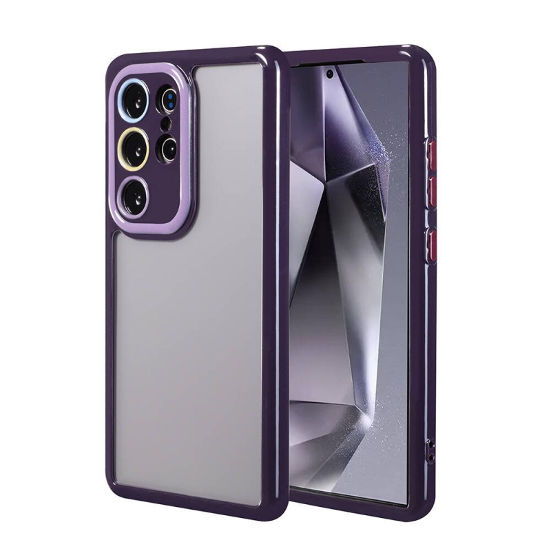 Bal-z Galaxy S24 Ultra Kılıf Kamera Korumalı Renkli Kenar ve Çerçeve Tasarımlı  Vitamin Kapak