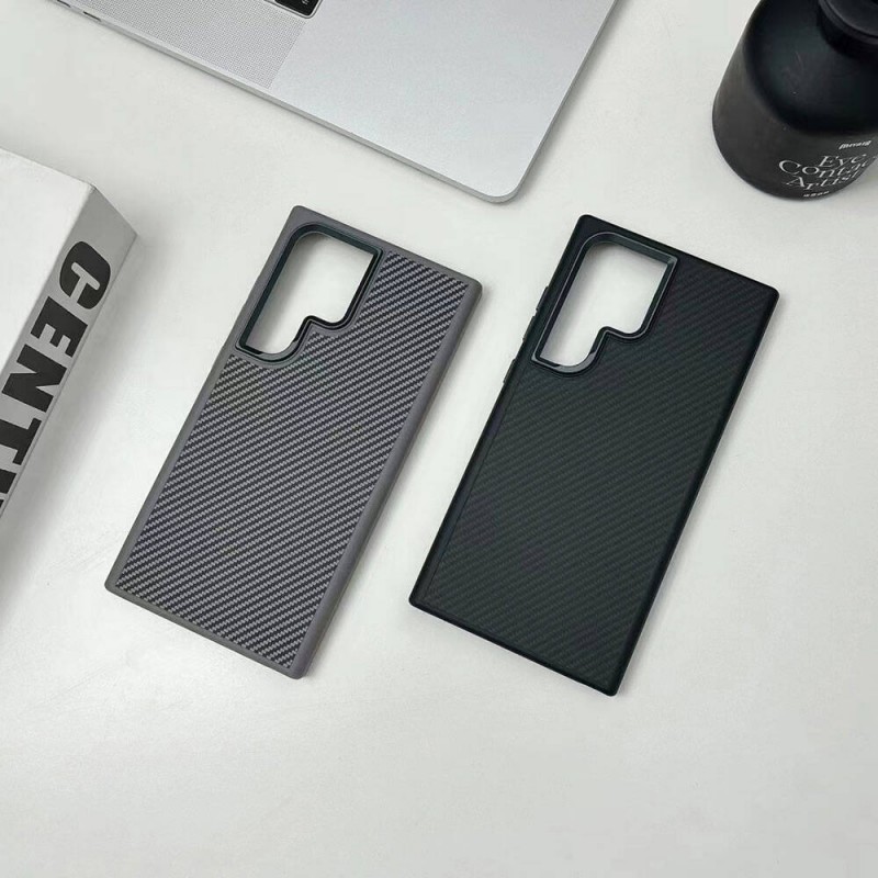 Bal-z Galaxy S24 Ultra Kılıf M-safe Şarj Özellikli Karbon Fiber Görünümlü  Troy Kapak