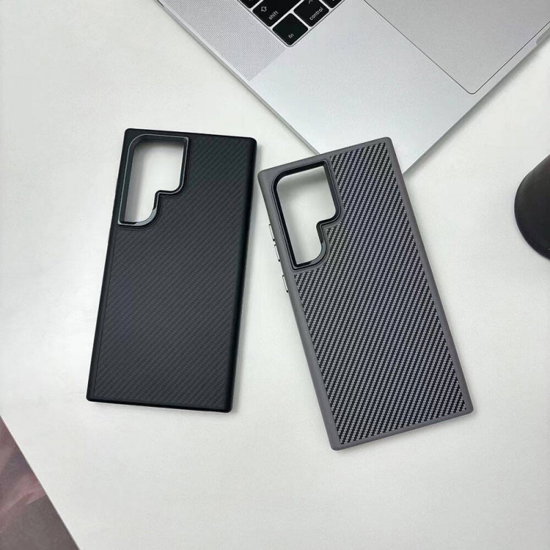 Bal-z Galaxy S24 Ultra Kılıf M-safe Şarj Özellikli Karbon Fiber Görünümlü  Troy Kapak