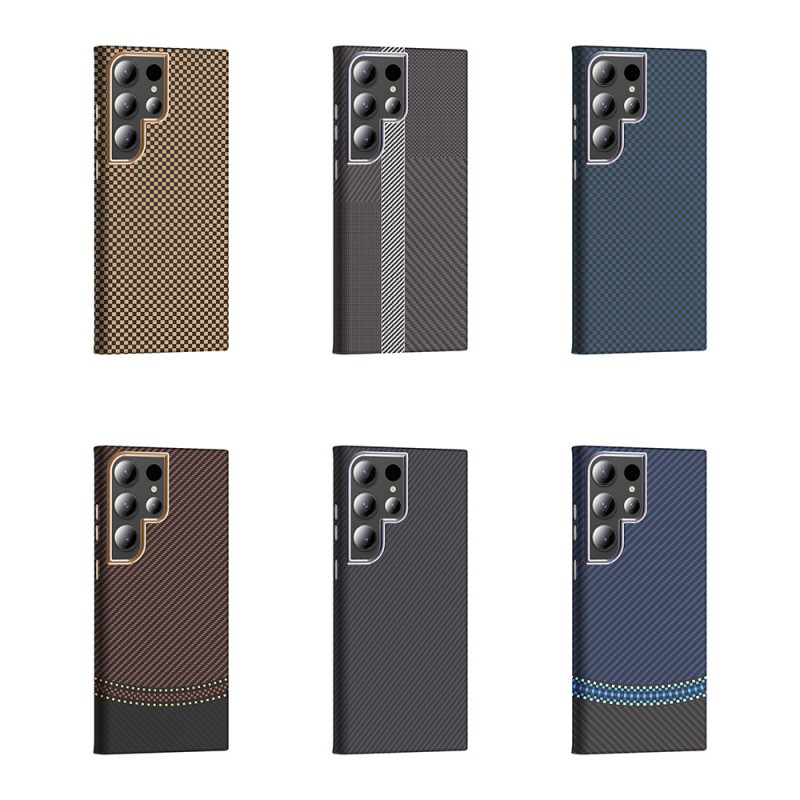 Bal-z Galaxy S24 Ultra Kılıf M-safe Şarj Özellikli Karbon Fiber Görünümlü Zore Gros Kapak