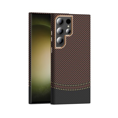 Bal-z Galaxy S24 Ultra Kılıf M-safe Şarj Özellikli Karbon Fiber Görünümlü Zore Gros Kapak