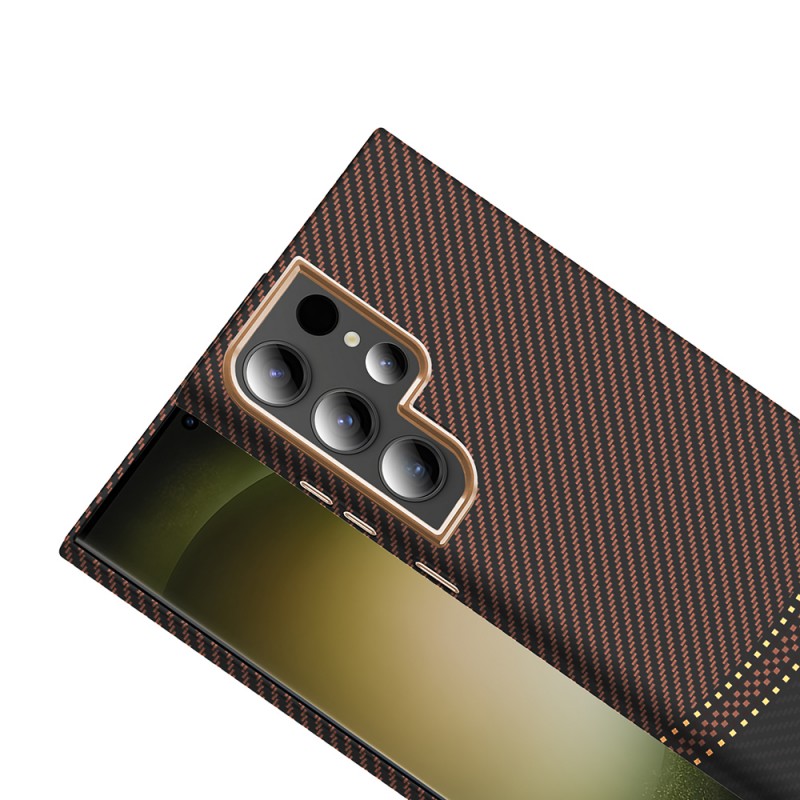 Bal-z Galaxy S24 Ultra Kılıf M-safe Şarj Özellikli Karbon Fiber Görünümlü Zore Gros Kapak