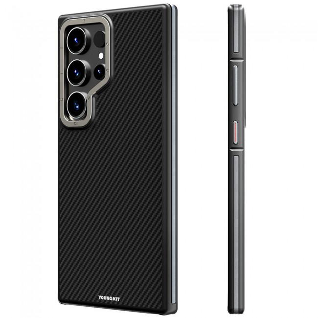 Galaxy S24 Ultra Kılıf Magsafe Şarj Özellikli Aramid Fiber Tasarımlı Youngkit 600D Kevlar Serisi Kapak Galaxy S24 Ultra Kılıf Magsafe Şarj Özellikli Aramid Fiber Tasarımlı Youngkit 600D Kevlar Serisi Kapak