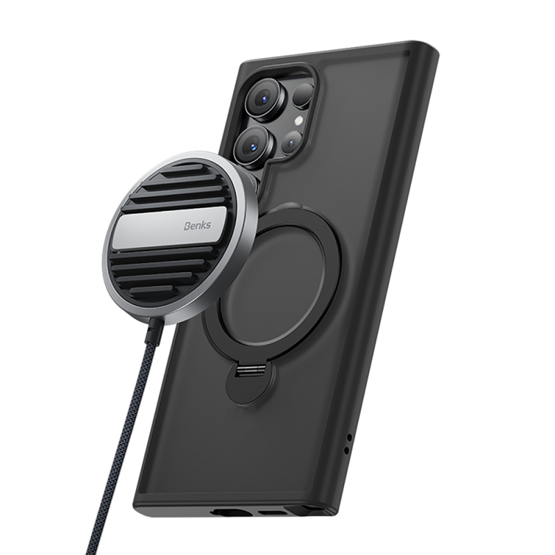 Bal-z Galaxy S24 Ultra Kılıf M-safe Şarj Özellikli Benks Standlı Mist Protective Kapak