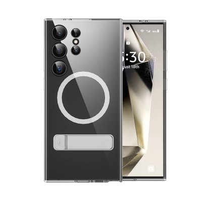 Bal-z Galaxy S24 Ultra Kılıf M-safe Şarj Özellikli Kamera Korumalı Standlı Wiwu KCC-025 Aurora Serisi Kapak