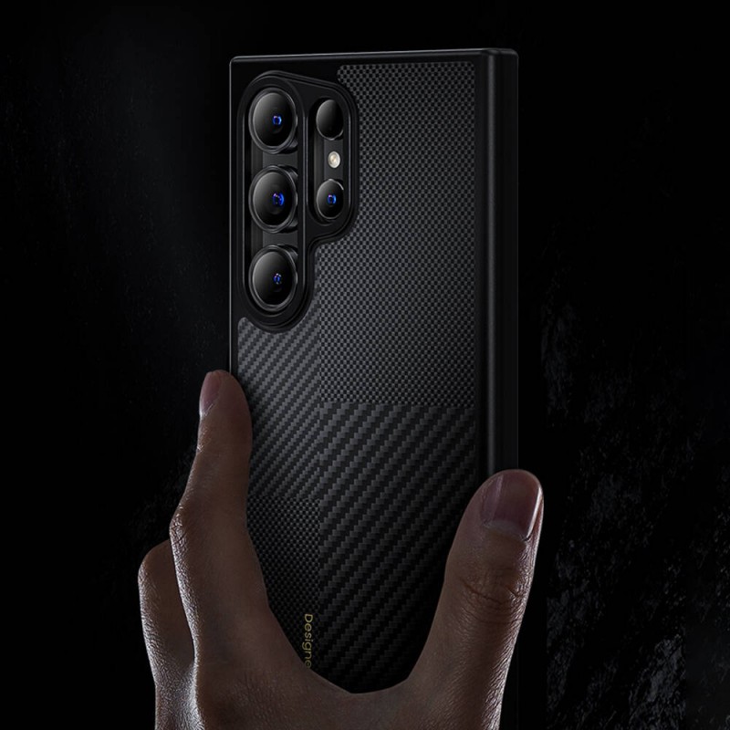 Bal-z Galaxy S24 Ultra Kılıf M-safe Şarj Özellikli Karbon Fiber Benks Montage Hybrid ArmorPro Kevlar Kapak