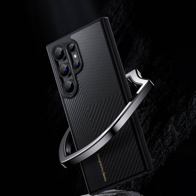 Galaxy S24 Ultra Kılıf Magsafe Şarj Özellikli Karbon Fiber Benks Montage Hybrid ArmorPro Kevlar Kapak Galaxy S24 Ultra Kılıf Magsafe Şarj Özellikli Karbon Fiber Benks Montage Hybrid ArmorPro Kevlar Kapak