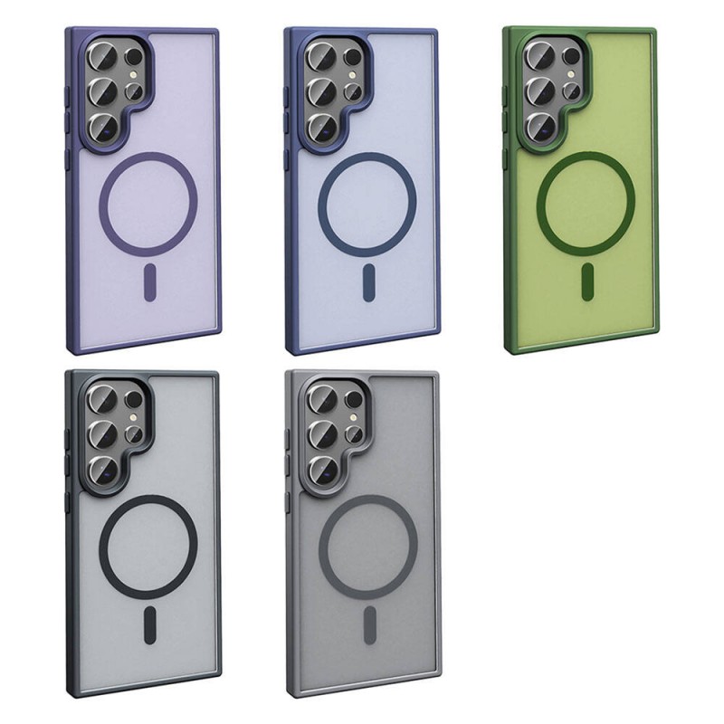 Bal-z Galaxy S24 Ultra Kılıf M-safe Şarj Özellikli Mat Arka Yüzey  Sio Kapak