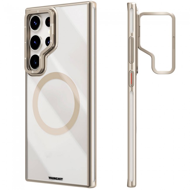Galaxy S24 Ultra Kılıf Magsafe Şarj Özellikli Sararma Önleyici Youngkit Crystal Grid Kapak Galaxy S24 Ultra Kılıf Magsafe Şarj Özellikli Sararma Önleyici Youngkit Crystal Grid Kapak