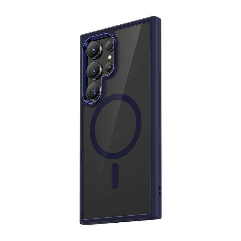 Bal-z Galaxy S24 Ultra Kılıf M-safe Şarj Özellikli Şeffaf Arka Yüzey Benks MagClap TPU Çerçeve Kapak