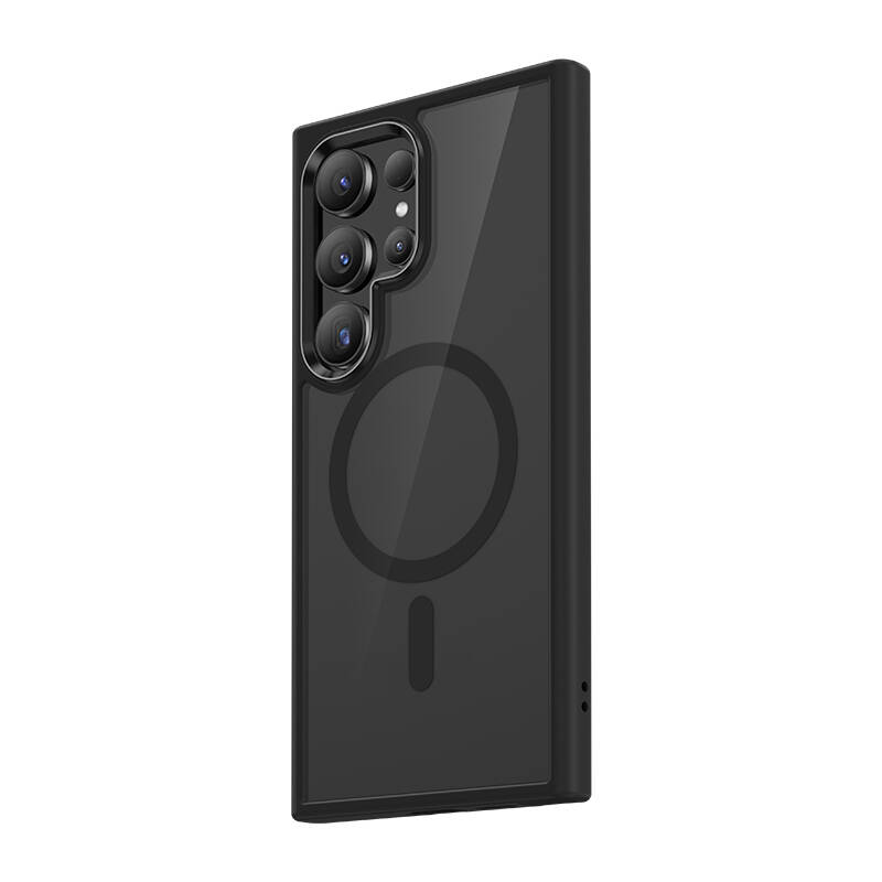 Bal-z Galaxy S24 Ultra Kılıf M-safe Şarj Özellikli Şeffaf Arka Yüzey Benks MagClap TPU Çerçeve Kapak