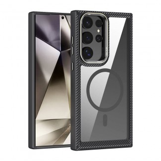 Galaxy S24 Ultra Kılıf M-safe Şarj Özellikli Sert PC Karbon Fiber Kenar Tasarımlı Zore Libero Kapak Galaxy S24 Ultra Kılıf M-safe Şarj Özellikli Sert PC Karbon Fiber Kenar Tasarımlı Zore Libero Kapak