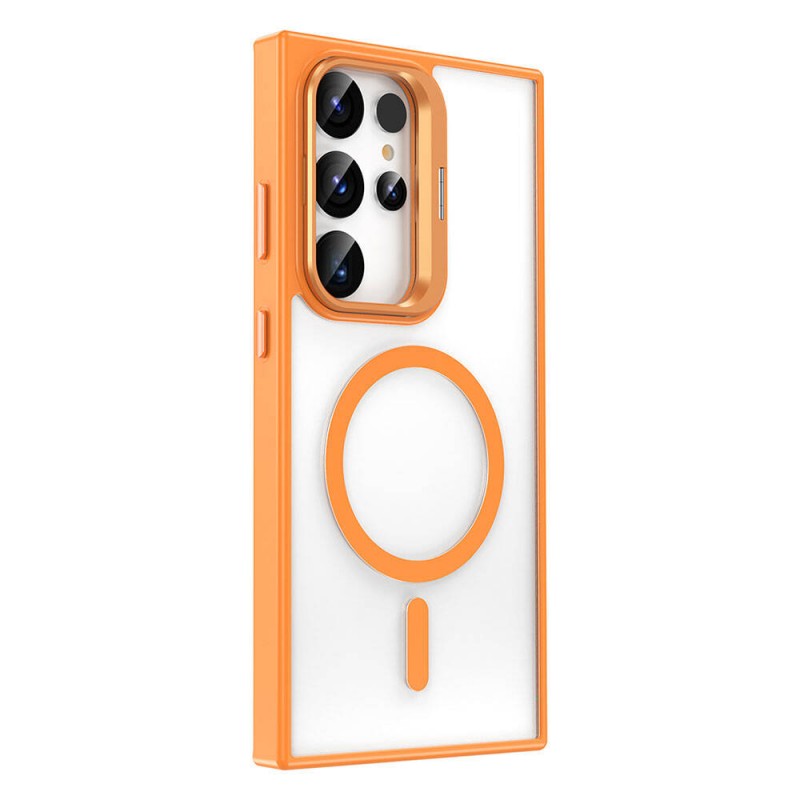 Bal-z Galaxy S24 Ultra Kılıf M-safe Şarj Özellikli Standlı  M-safe Klon Kapak