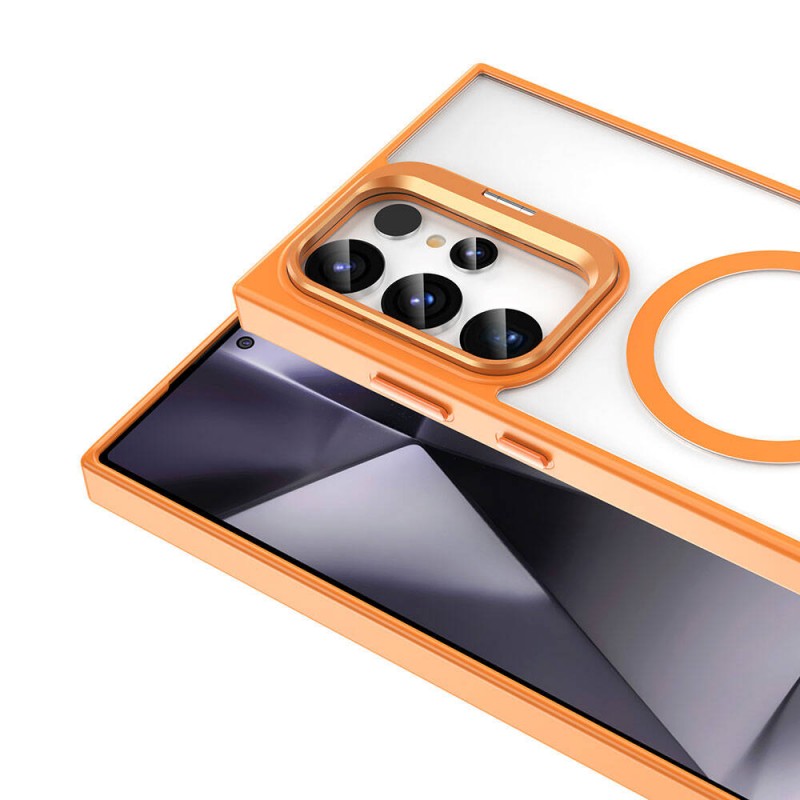 Bal-z Galaxy S24 Ultra Kılıf M-safe Şarj Özellikli Standlı  M-safe Klon Kapak