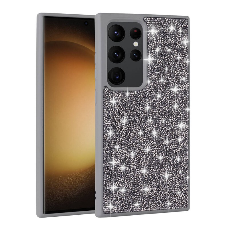 Bal-z Galaxy S24 Ultra Kılıf Parlak Taşlı Tasarım  Pırlanta Kapak