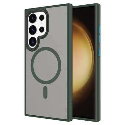 Bal-z Galaxy S24 Ultra Kılıf Sert PC Arka Yüzey Wireless Şarj Özellikli  Flet M-safe Kapak