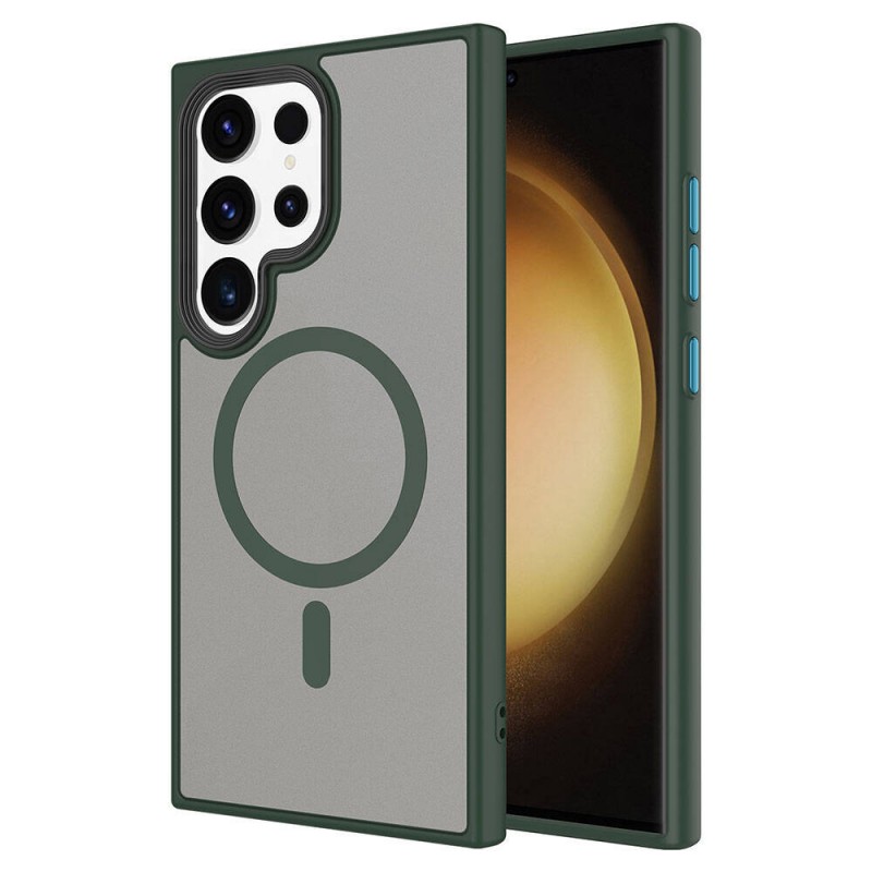 Bal-z Galaxy S24 Ultra Kılıf Sert PC Arka Yüzey Wireless Şarj Özellikli  Flet M-safe Kapak