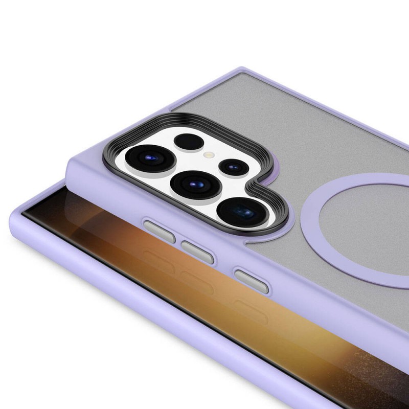 Bal-z Galaxy S24 Ultra Kılıf Sert PC Arka Yüzey Wireless Şarj Özellikli  Flet M-safe Kapak