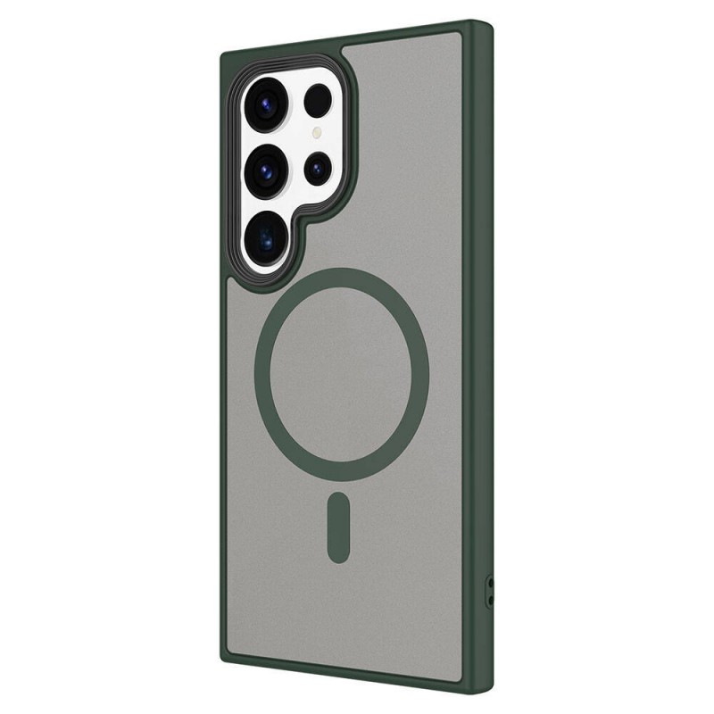 Bal-z Galaxy S24 Ultra Kılıf Sert PC Arka Yüzey Wireless Şarj Özellikli  Flet M-safe Kapak