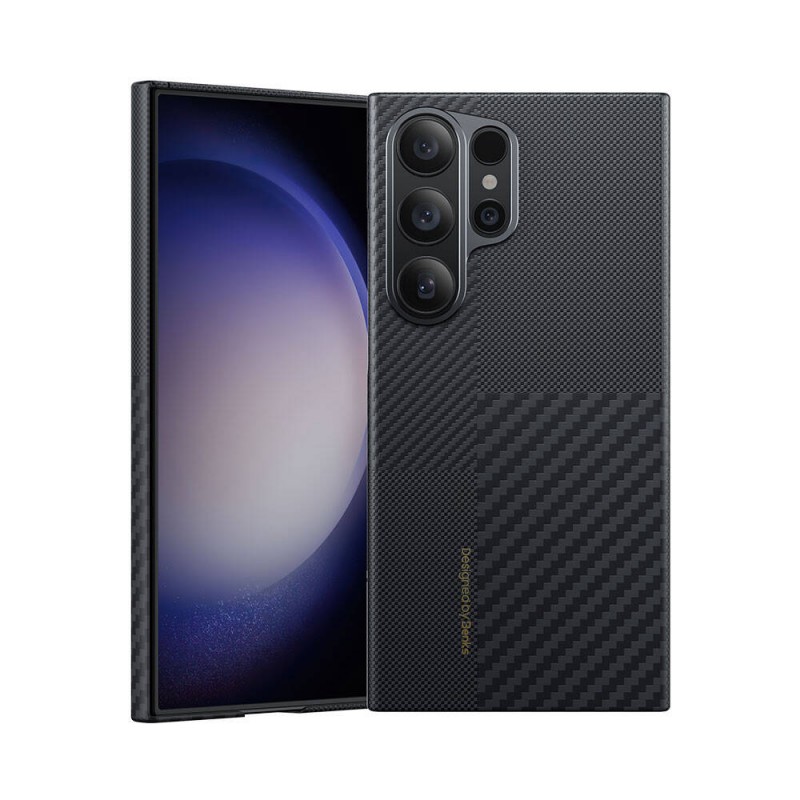 Bal-z Galaxy S24 Ultra M-safe Şarj Özellikli Karbon Fiber Benks Montage ArmorAir Kevlar Kapak