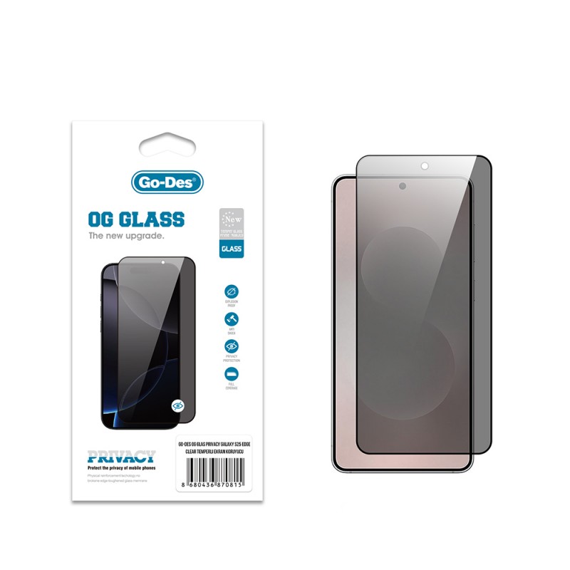 Bal-z Galaxy S25 Edge Go Des OG Glass Privacy Antistatik Temperli Cam Ekran Koruyucu