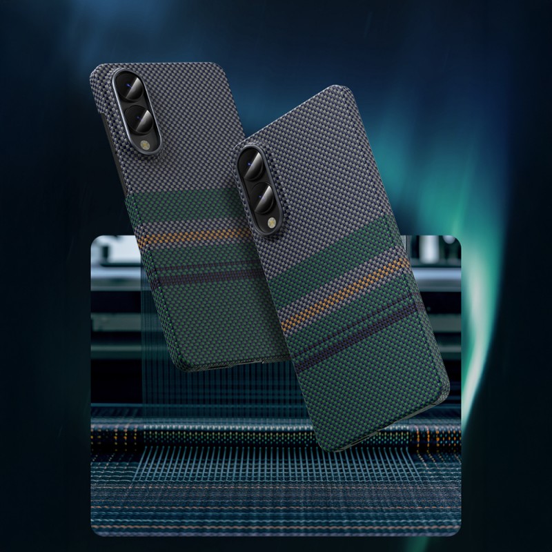 Bal-z Galaxy S25 Edge Kılıf M-safe Şarj Özellikli Karbon Fiber Tasarımlı Benks Aurora ArmorAir Kevlar Kapak