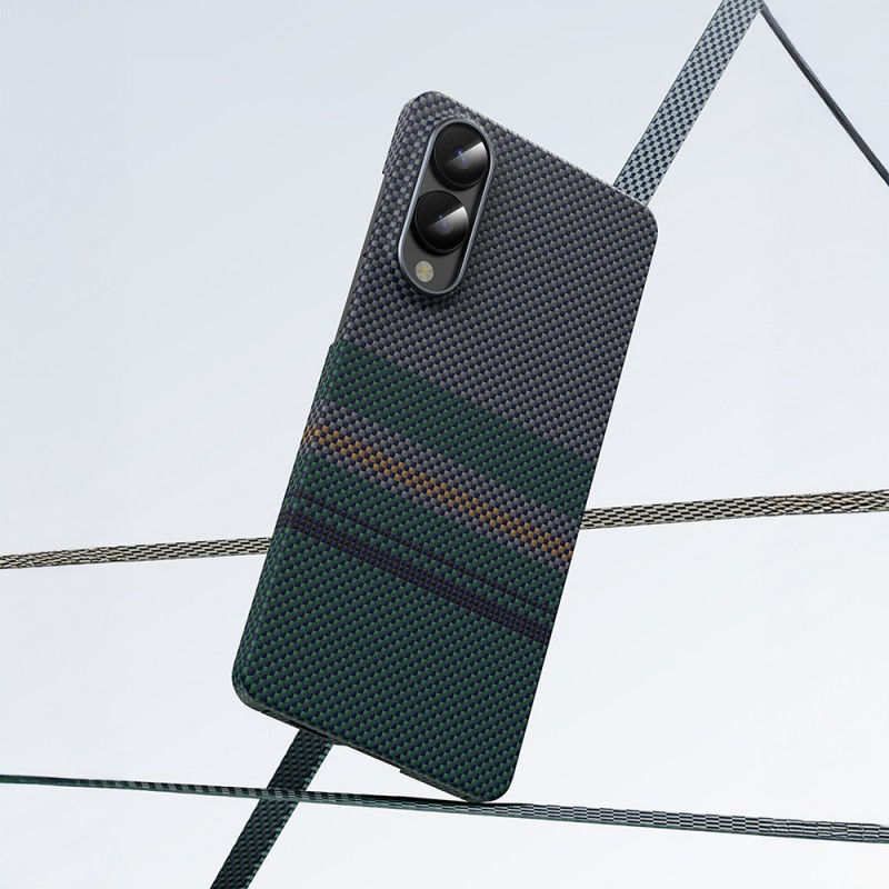 Bal-z Galaxy S25 Edge Kılıf M-safe Şarj Özellikli Karbon Fiber Tasarımlı Benks Aurora ArmorAir Kevlar Kapak