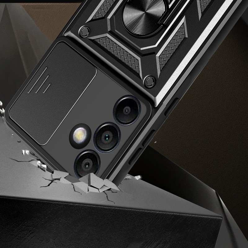 Bal-z Galaxy S25 FE Kılıf Magnetik Standlı Kamera Korumalı  Sürgülü Vega Kapak