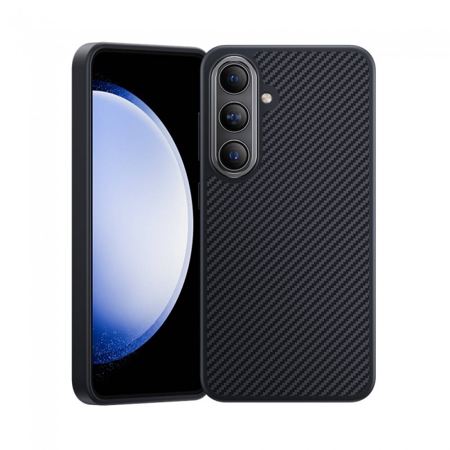 Galaxy S25 Kılıf Karbon Fiber M-safe Şarj Özellikli Benks Hybrid ArmorPro 600D Kevlar Kapak Galaxy S25 Kılıf Karbon Fiber M-safe Şarj Özellikli Benks Hybrid ArmorPro 600D Kevlar Kapak