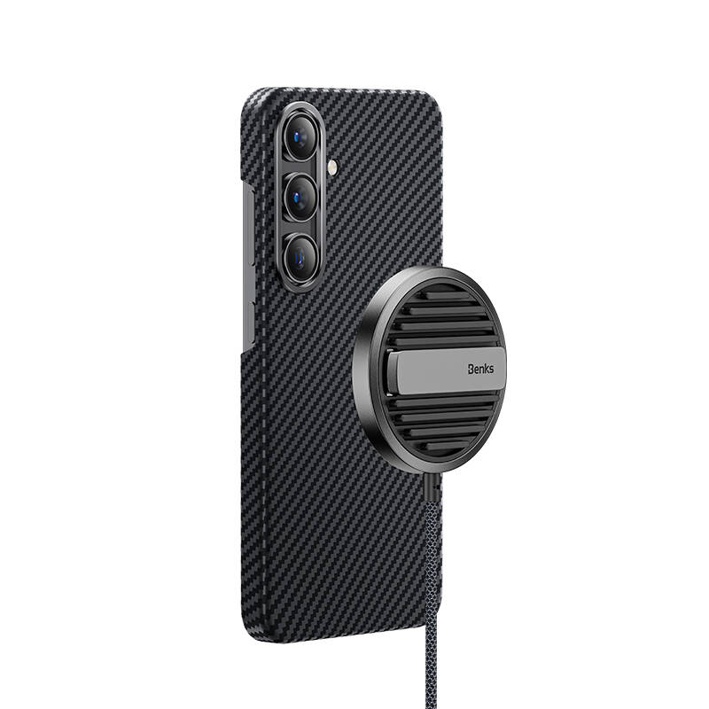 Bal-z Galaxy S25 Kılıf M-safe Özellikli Karbon Fiber Benks Essential ArmorAir 600D Kevlar Kapak