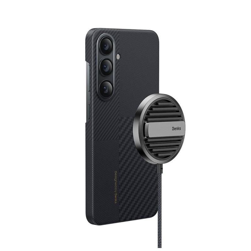 Bal-z Galaxy S25 Kılıf M-safe Şarj Özellikli Karbon Fiber Benks Montage ArmorAir Kevlar Kapak