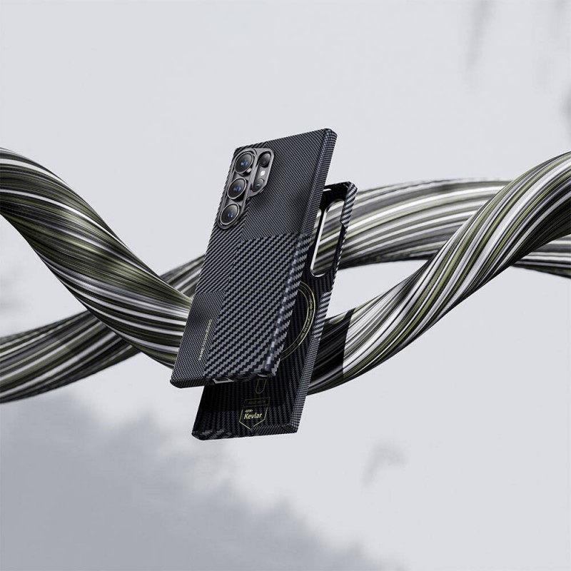 Bal-z Galaxy S25 Kılıf M-safe Şarj Özellikli Karbon Fiber Benks Montage ArmorAir Kevlar Kapak