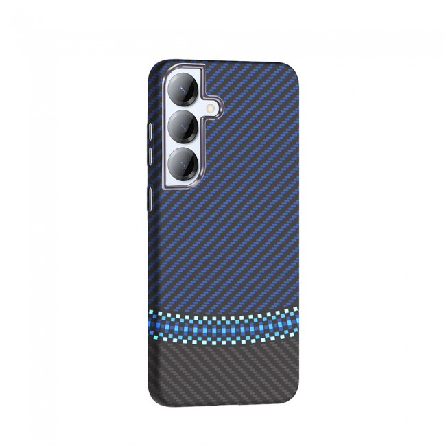Galaxy S25 Kılıf M-safe Şarj Özellikli Karbon Fiber Görünümlü Zore Gros Kapak
