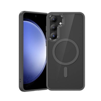 Bal-z Galaxy S25 Kılıf M-safe Şarj Özellikli Şeffaf Arka Yüzey Benks MagClap TPU Çerçeve Kapak