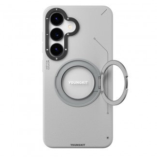 Galaxy S25 Kılıf M-safe Şarj Özellikli 360° Standlı Basit Mat Deri Desenli Youngkit Tech Leather Serisi Kapak Galaxy S25 Kılıf M-safe Şarj Özellikli 360° Standlı Basit Mat Deri Desenli Youngkit Tech Leather Serisi Kapak