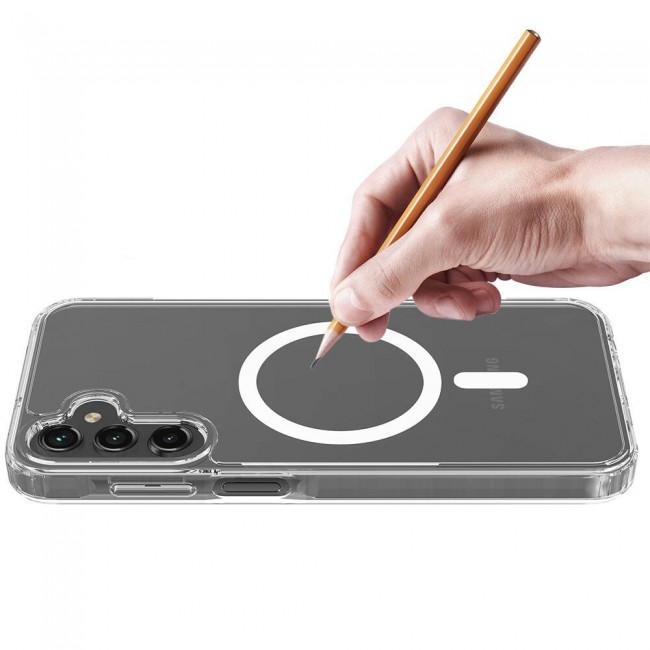 Galaxy S25 Kılıf Magsafe Şarj Özellikli Şeffaf Sert PC Zore Embos Kapak Galaxy S25 Kılıf Magsafe Şarj Özellikli Şeffaf Sert PC Zore Embos Kapak