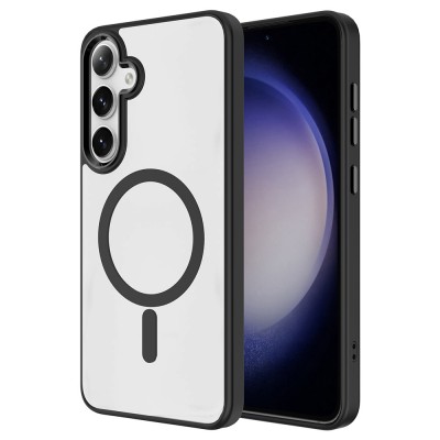 Bal-z Galaxy S25 Kılıf M-safe Şarj Özellikli Zore Krom M-safe Silikon Kapak