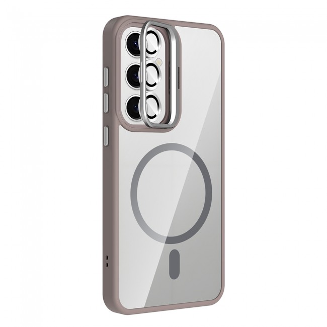 Galaxy S25 Kılıf Standlı ve Kamera Lens Hediyeli M-Safe Şarj Özellikli Zore Etro Kapak Galaxy S25 Kılıf Standlı ve Kamera Lens Hediyeli M-Safe Şarj Özellikli Zore Etro Kapak