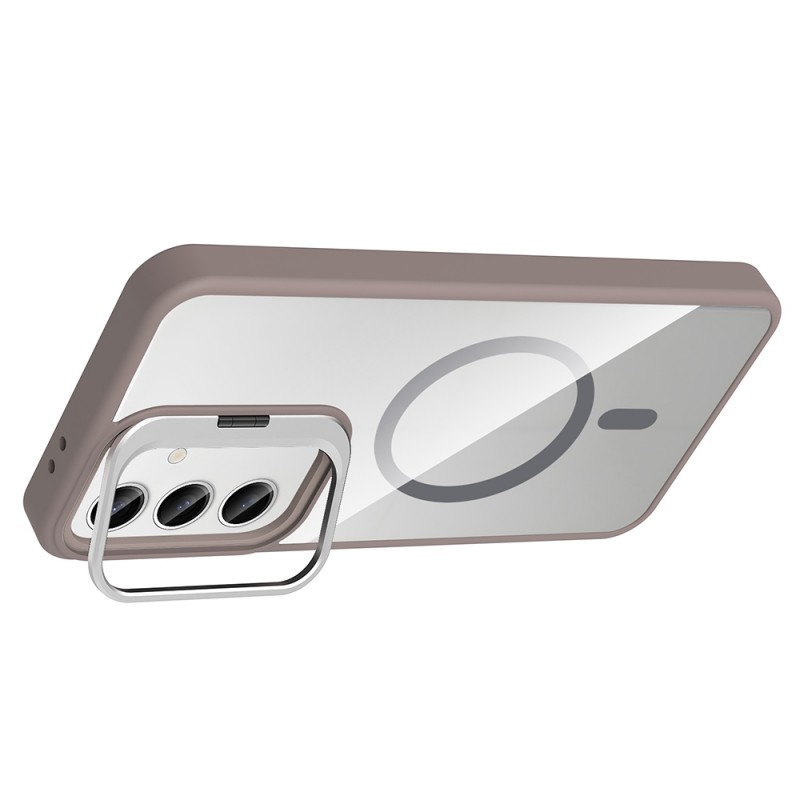 Bal-z Galaxy S25 Kılıf Standlı ve Kamera Lens Hediyeli M-Safe Şarj Özellikli Zore Etro Kapak