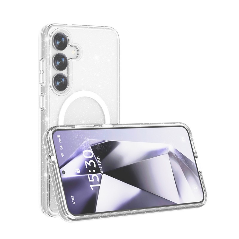 Bal-z Galaxy S25 Plus Kılıf M-safe Şarj Özellikli Parlayan Simli Saydam Renkli Zore Allstar Kapak