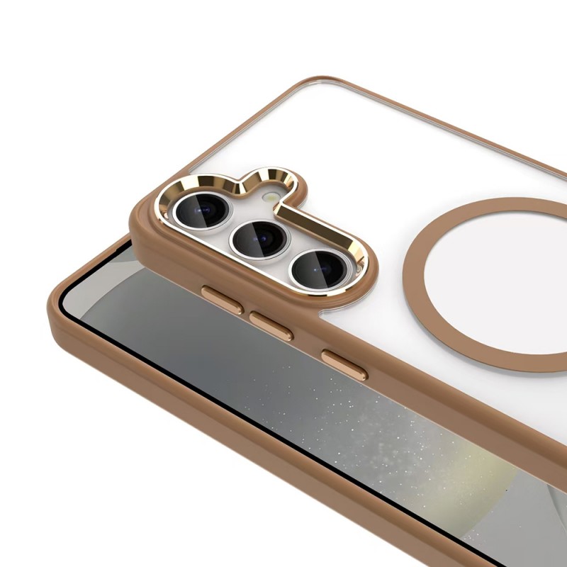 Bal-z Galaxy S25 Plus Kılıf M-safe Şarj Özellikli Zore Krom M-safe Silikon Kapak